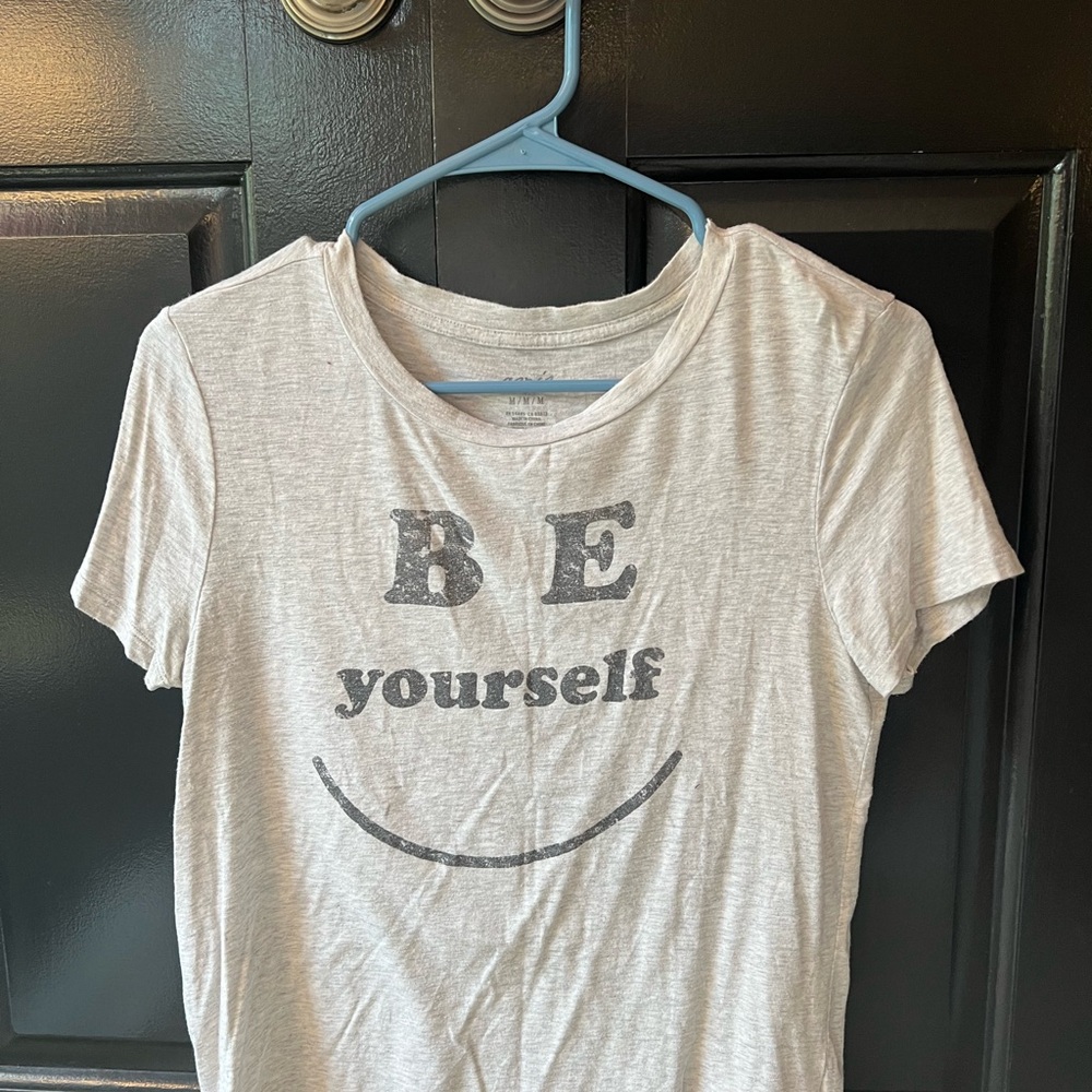 Aerie Gray 'Be Yourself' Short Sleeve Tee